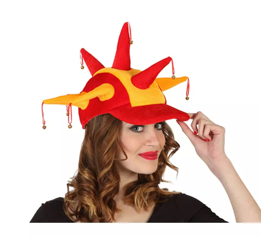 Translation missing: it.Gorra de Arlequín con cascabeles de la Bandera de España