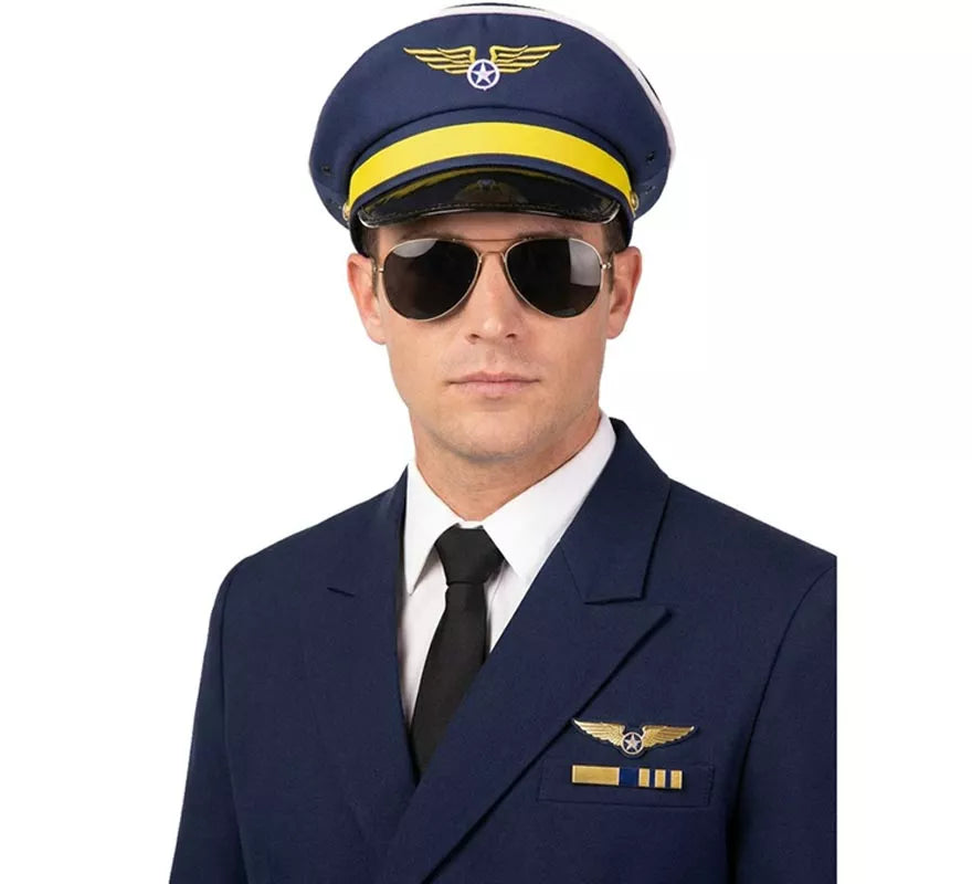 Translation missing: it.Gorra de Piloto azul y dorada