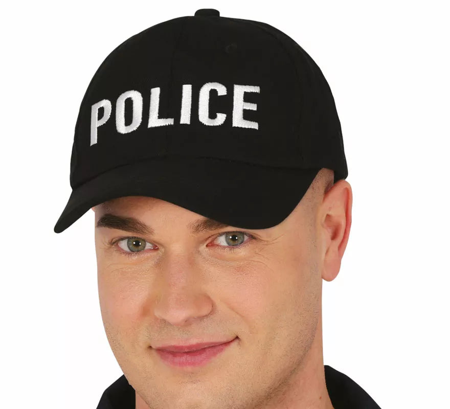 Translation missing: it.Gorra de Police negra adulto