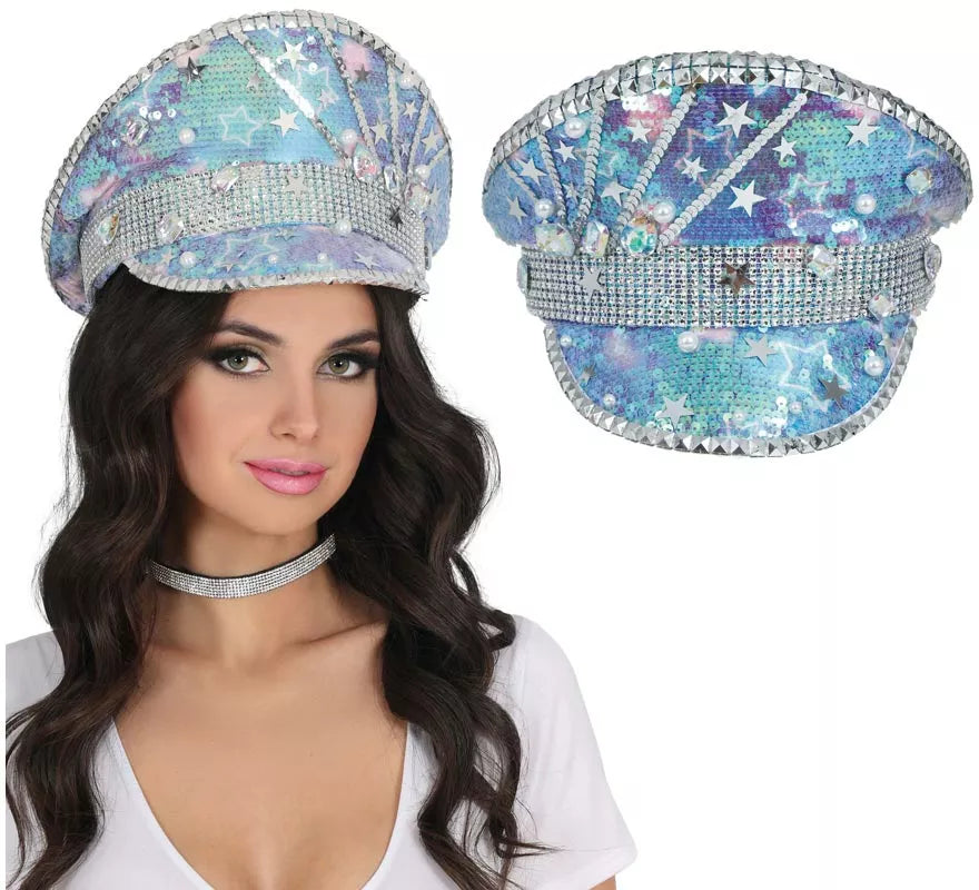 Translation missing: es.Gorra de Policía azul con Perlas adultos