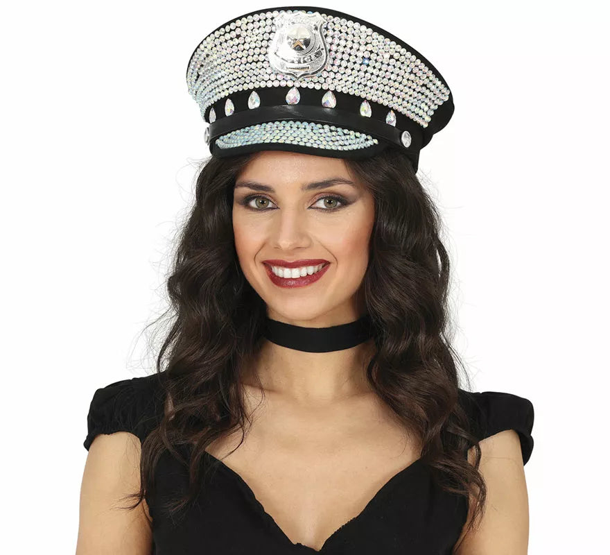 Translation missing: es.Gorra de Policía con brillantes adulto