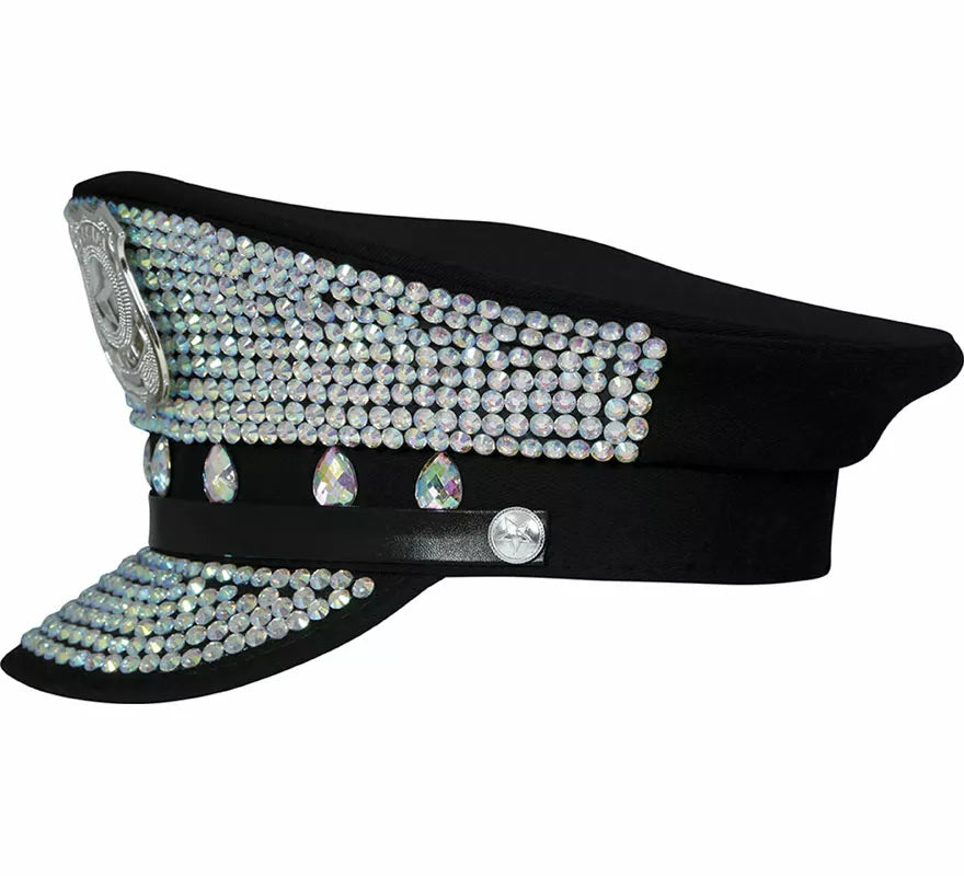 Translation missing: it.Gorra de Policía con brillantes adulto