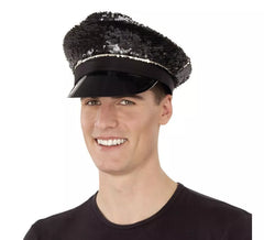 Cappello da poliziotto nero con paillette