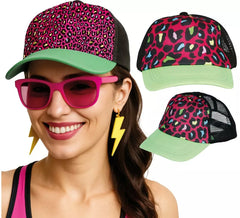 Cappellino con stampa leopardata