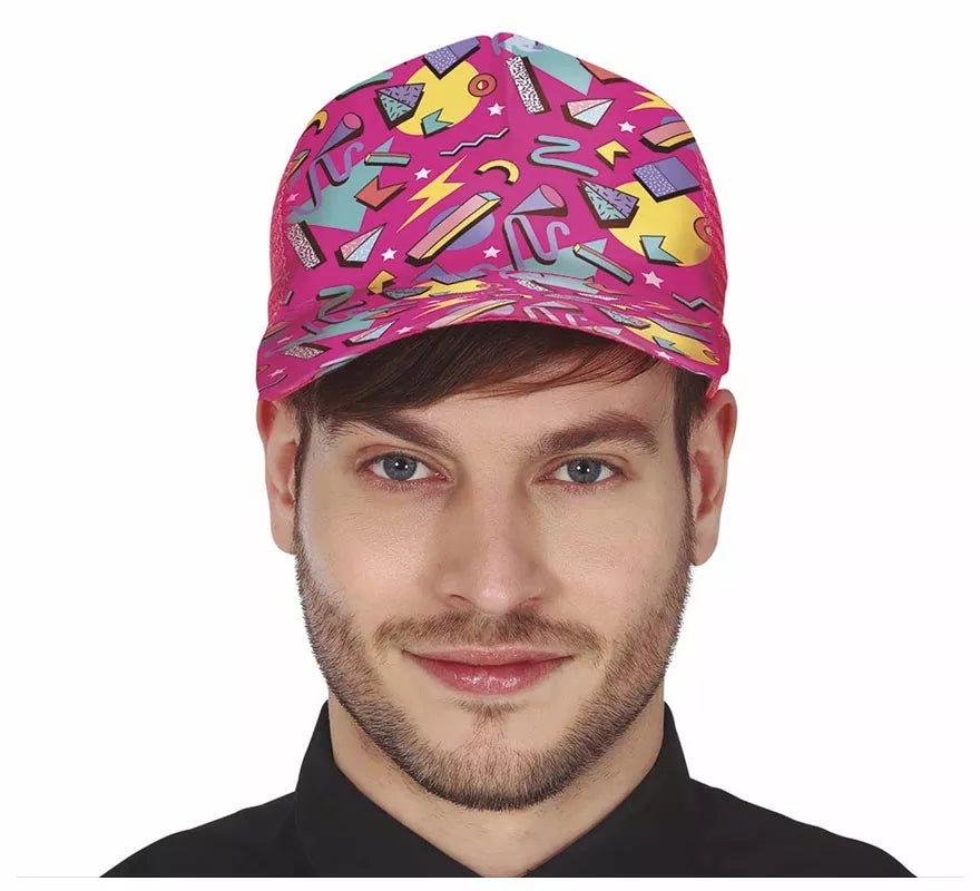 Translation missing: it.Gorra Fucsia con estampado de los Años '80