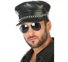 Cappellino effetto pelle punk