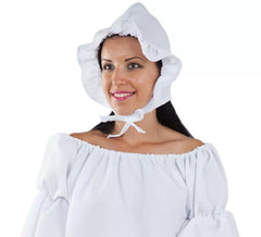 Cappello da contadino medievale bianco da donna