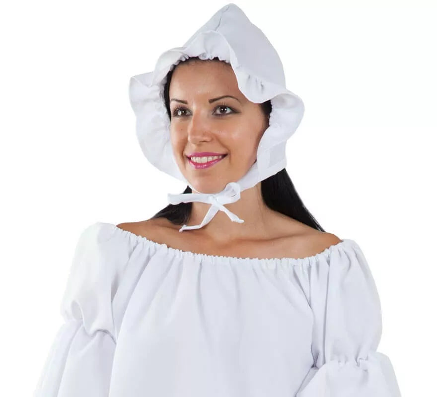 Translation missing: it.Gorro Blanco de Campesina Medieval para mujer