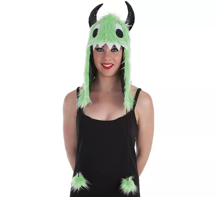 Translation missing: es.Gorro de Monstruo Verde con Cuernos