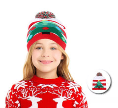 Gorro de Navidad Árbol Navideño a rayas infantil