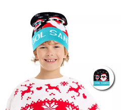Cappello natalizio blu da Babbo Natale per bambini