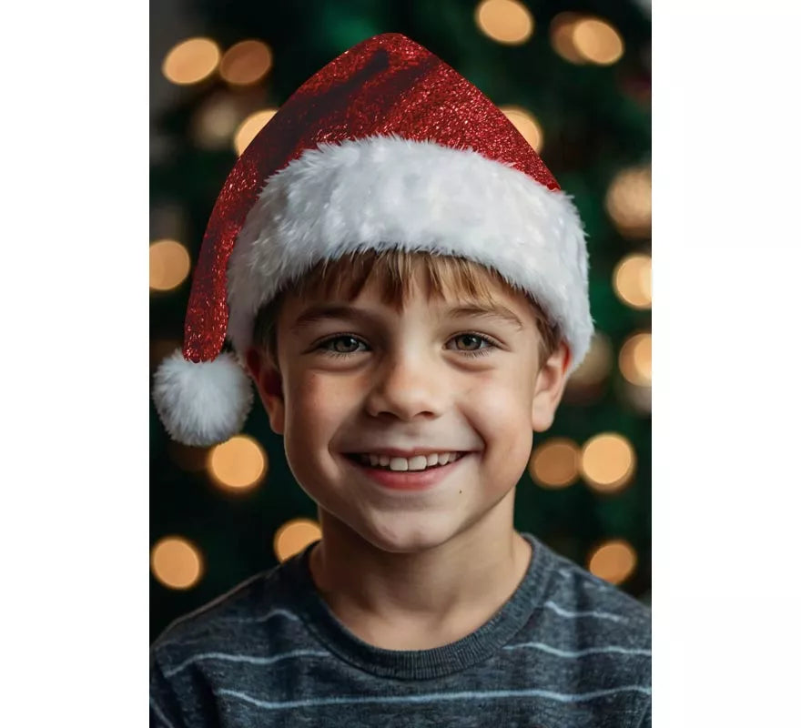 Translation missing: it.Gorro de Papá Noel brillante de lujo infantil