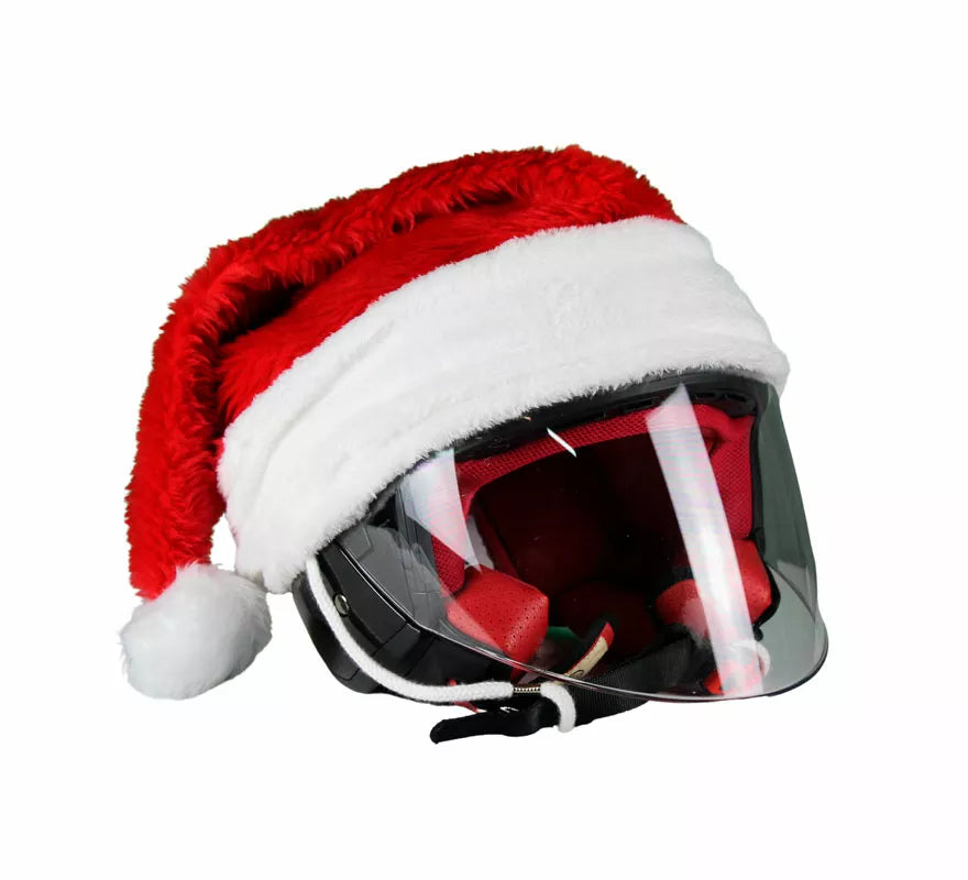 Translation missing: es.Gorro de Papá Noel Navidad para Cascos de Moto con sujeción