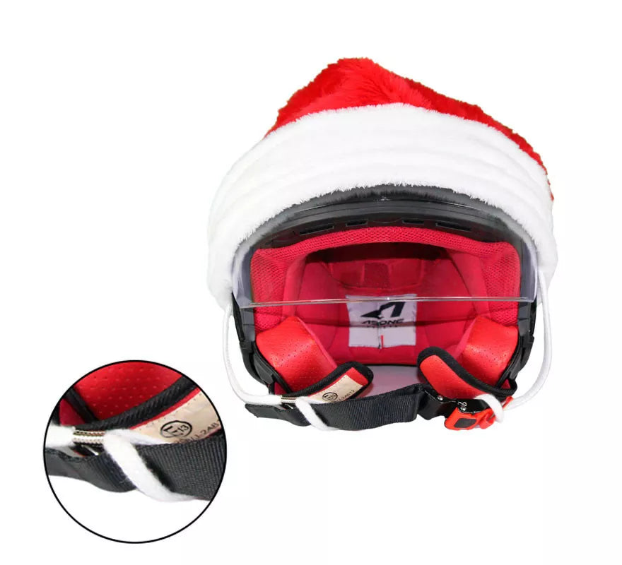 Translation missing: it.Gorro de Papá Noel Navidad para Cascos de Moto con sujeción