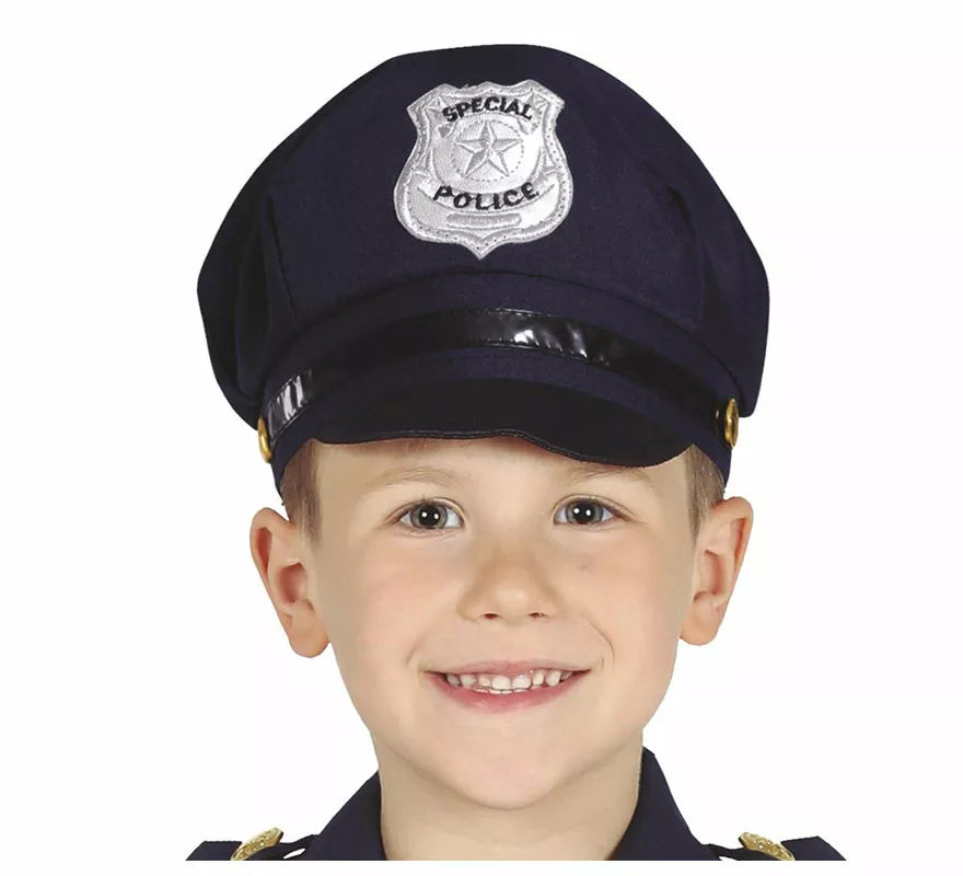 Translation missing: it.Gorro de Policía con Insignia Plateada Infantil