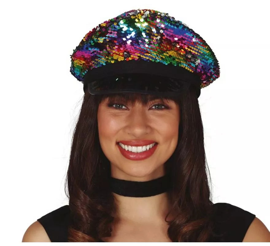 Translation missing: it.Gorro de Policía de Lentejuelas Multicolor para mujer
