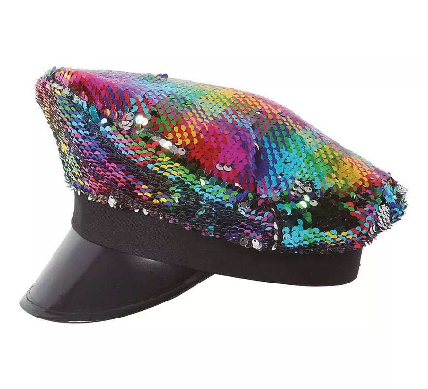 Translation missing: it.Gorro de Policía de Lentejuelas Multicolor para mujer
