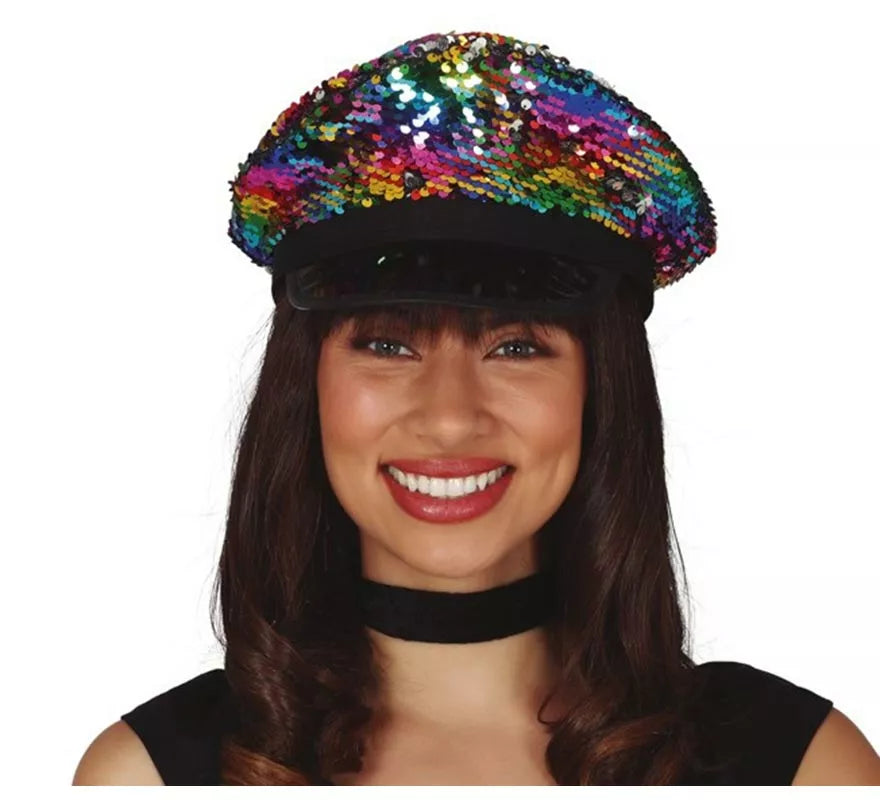 Translation missing: it.Gorro de Policía de Lentejuelas Multicolor para mujer
