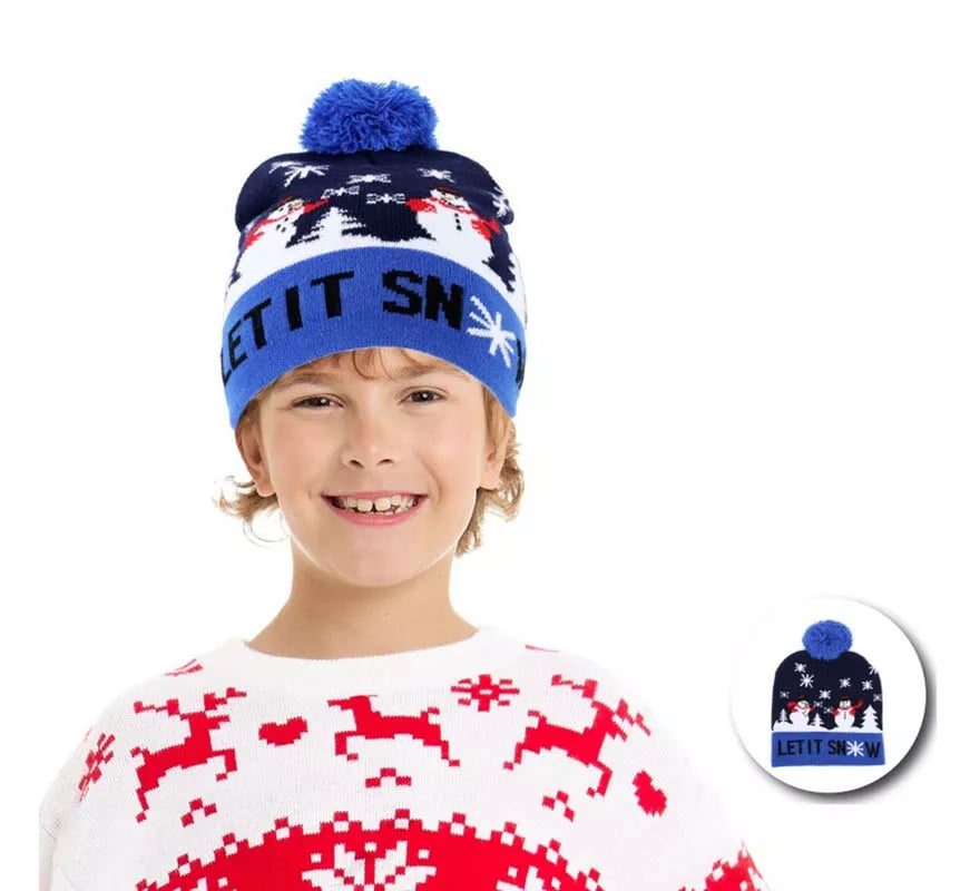 Translation missing: it.Gorro de Reno en Nieve azul infantil