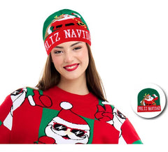 Cappello per selfie natalizio verde per adulti