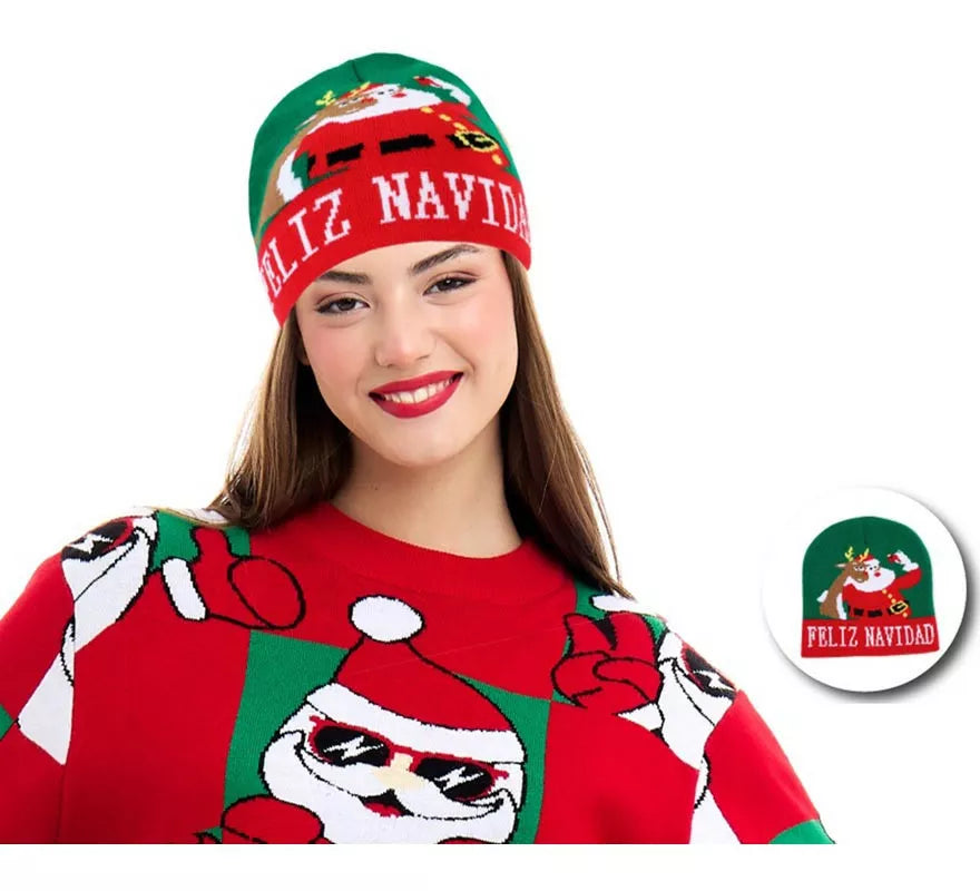 Translation missing: it.Gorro de Selfie Navideño verde adulto
