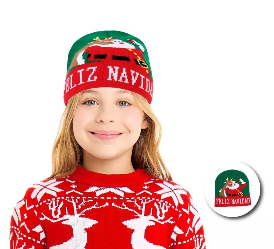 Translation missing: it.Gorro de Selfie Navideño verde infantil