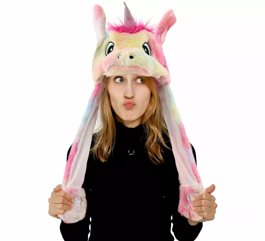 Gorro de Unicornio con Oreja Móviles y Luz