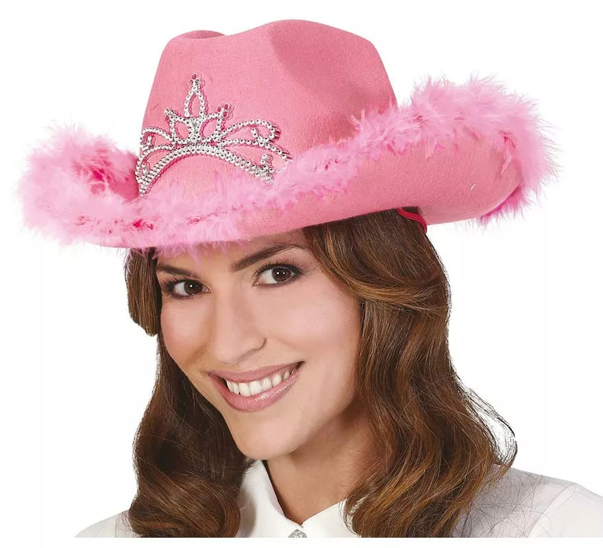 Translation missing: es.Sombrero de Vaquera Rosa con Boa