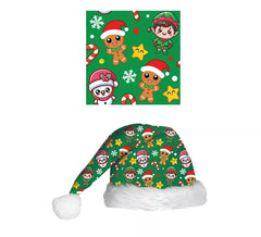 Cappello stampato natalizio verde per bambini