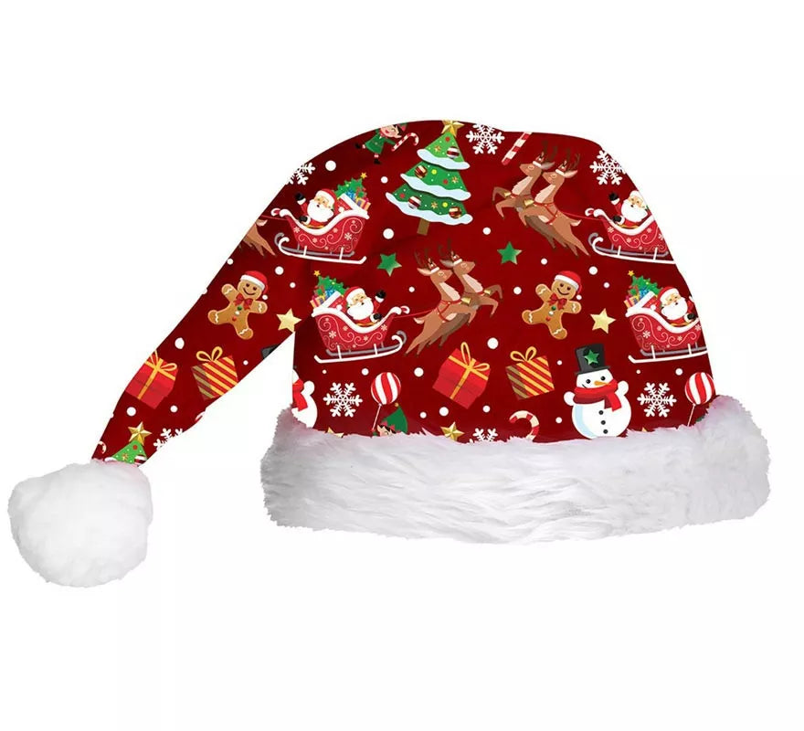 Translation missing: es.Gorro Figuras Navideñas rojo