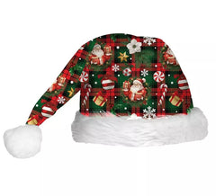 Cappello verde con figure natalizie