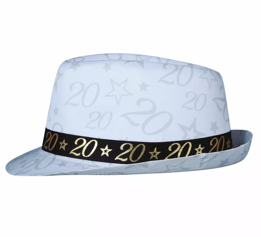 Translation missing: it.Gorro Gángster Blanco 20 Años Cumpleaños y Aniversarios
