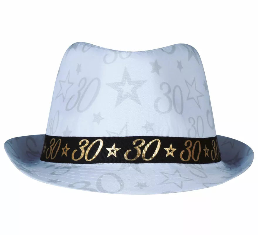 Translation missing: es.Gorro Gángster Blanco 30 Años Cumpleaños y Aniversarios