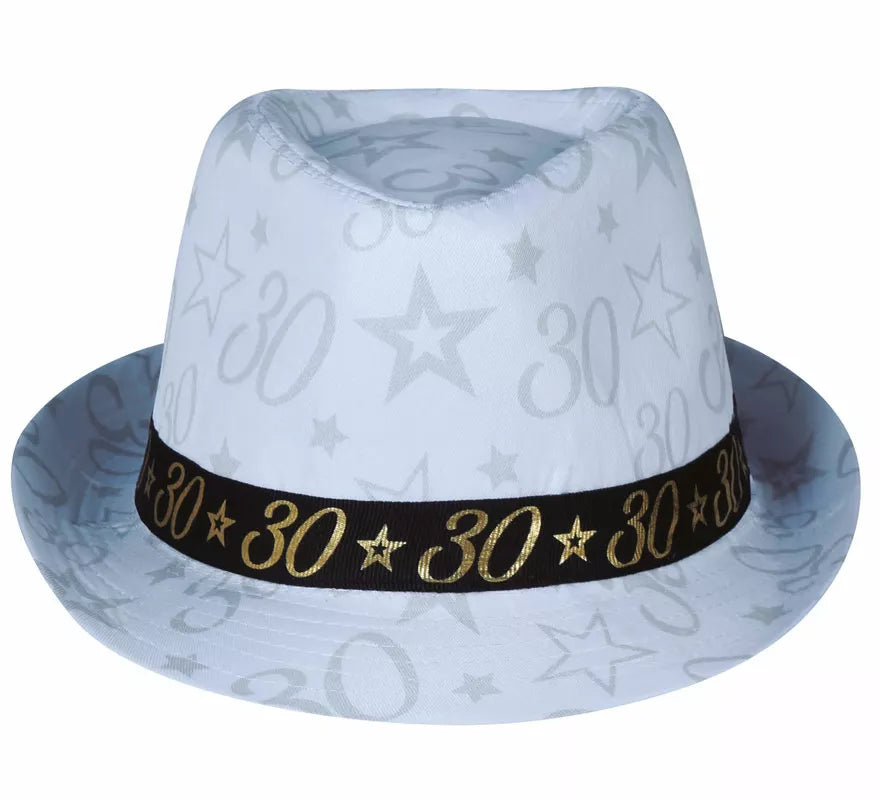 Gorro Gángster Blanco 30 Años Cumpleaños y Aniversarios