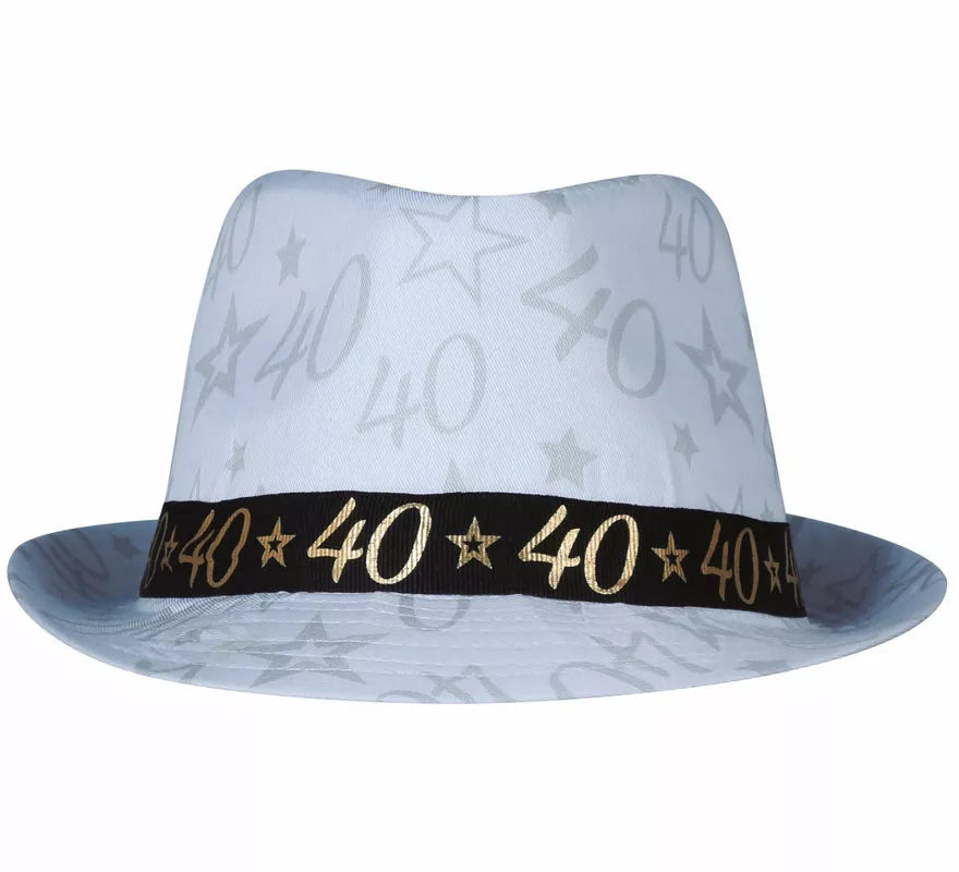 Translation missing: es.Gorro Gángster Blanco 40 Años Cumpleaños y Aniversarios