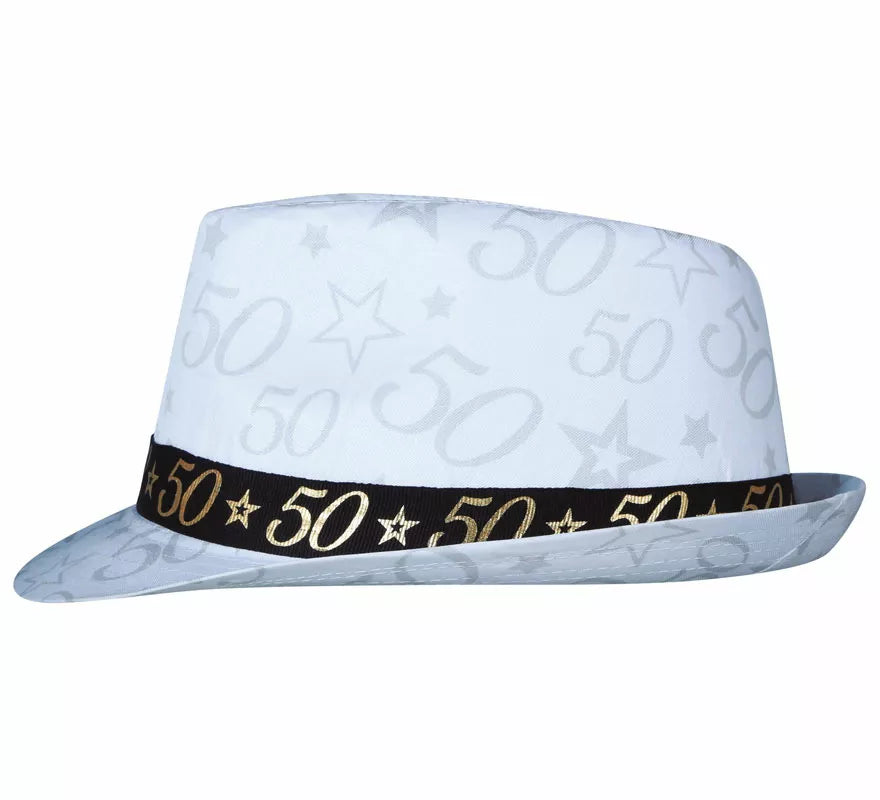 Translation missing: it.Gorro Gángster Blanco 50 Años Cumpleaños y Aniversarios