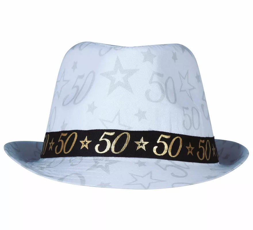 Gorro Gángster Blanco 50 Años Cumpleaños y Aniversarios