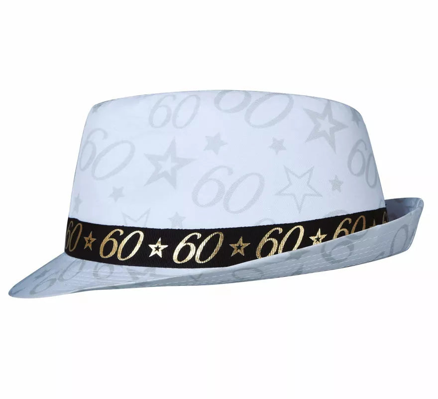 Gorro Gángster Blanco 60 Años Cumpleaños y Aniversarios