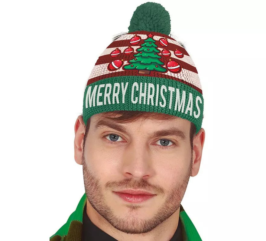 Translation missing: es.Gorro Navideño efecto verde Lana