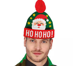 Cappello natalizio Babbo Natale Ho Ho Ho con effetto lana