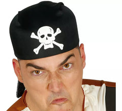 Cappello o bandana da pirata nero di tela