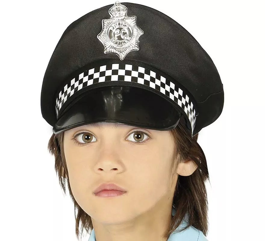 Translation missing: it.Gorro Policía con placa plateada