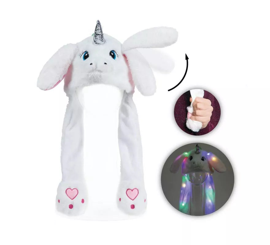 Translation missing: it.Gorro Unicornio blanco orejas con luz y movimiento