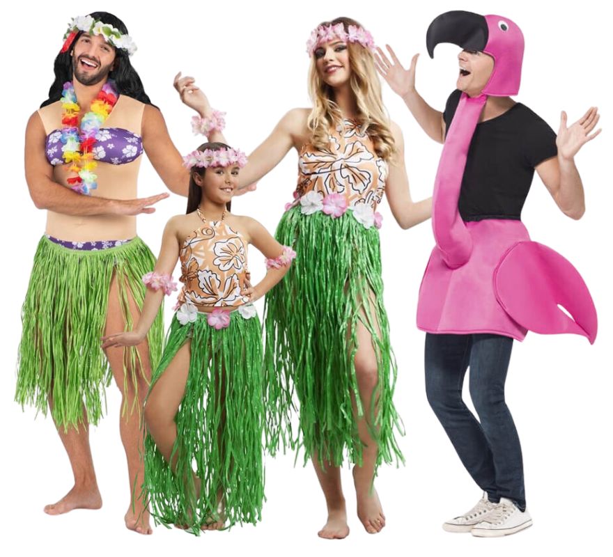 Gruppo hawaiano con flamenco