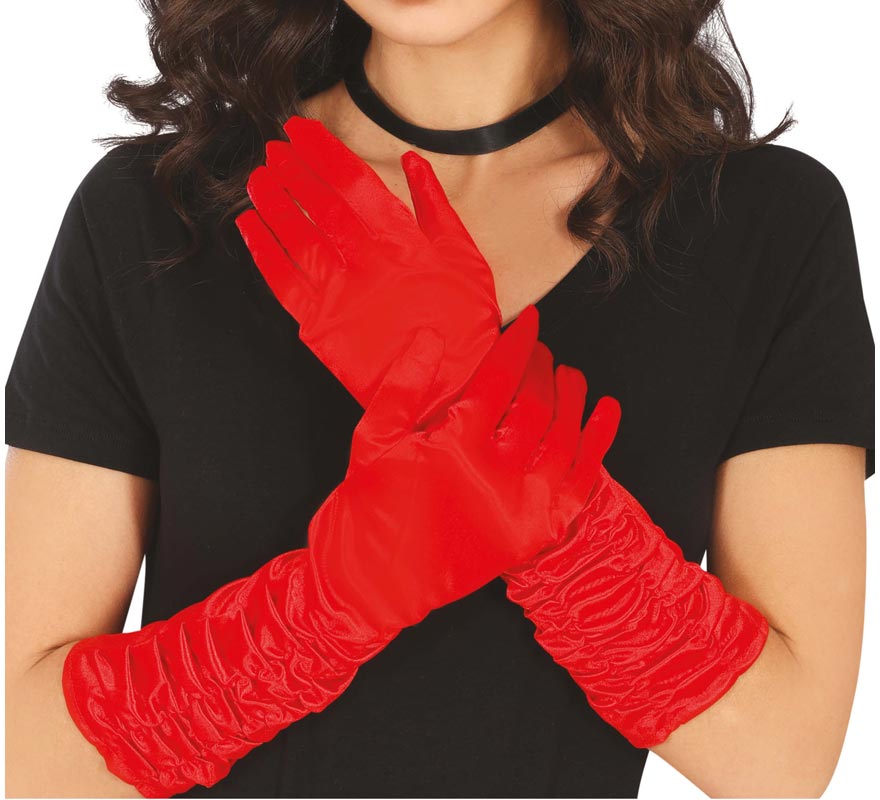 Translation missing: it.Guantes arrugados rojos de 45 cm