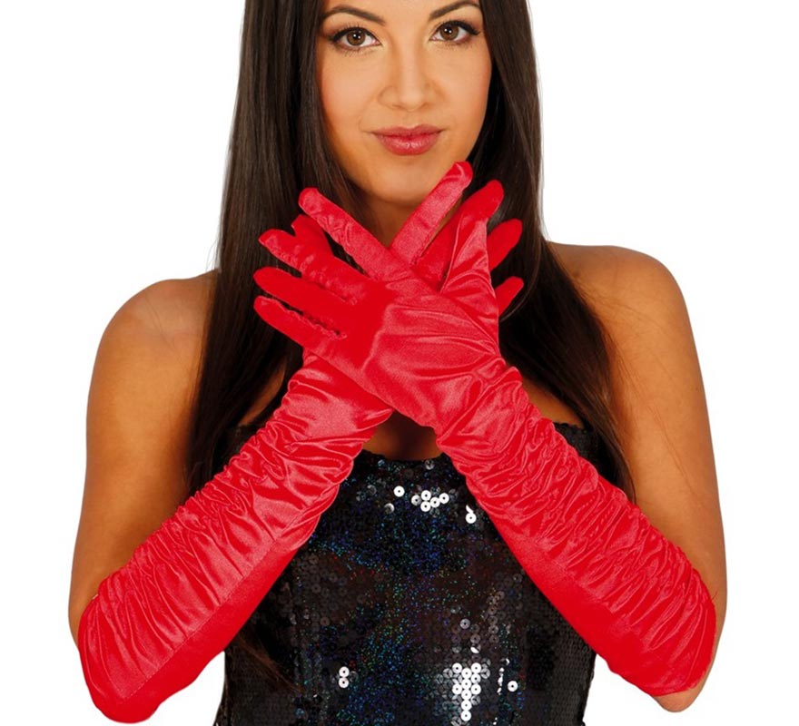 Translation missing: it.Guantes arrugados rojos de 45 cm