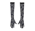 Guantes Calado Flores negro de 38 cm