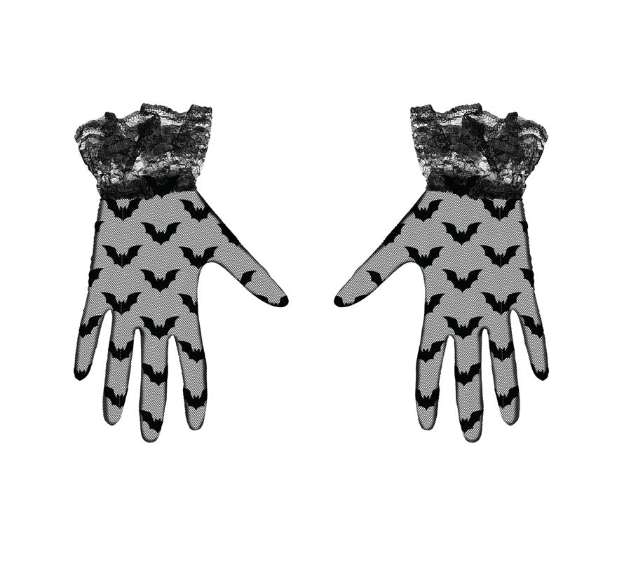 Translation missing: es.Guantes Calados negros de Murciélagos de 22 cm