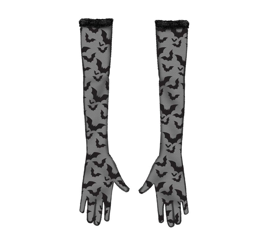 Translation missing: es.Guantes Calados negros de Murciélagos de 38 cm