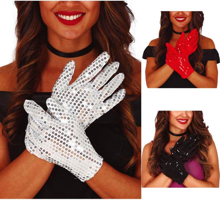Translation missing: it.Guantes con Lentejuelas en varios colores de 22 cm